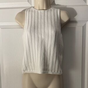 Vince white textured tank top sweater.